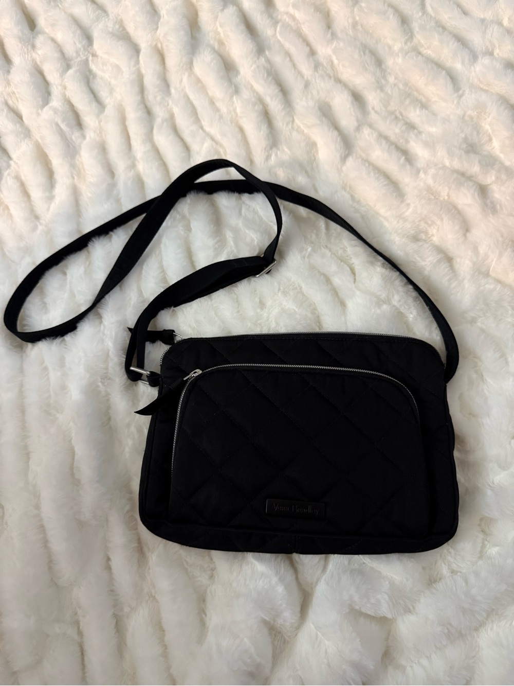 Vera Bradley Black Quilted Crossbody Bag - Adjustable Strap